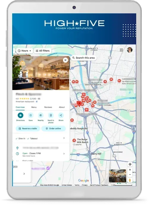 iPad tablet with a bad review pulled up on the screen