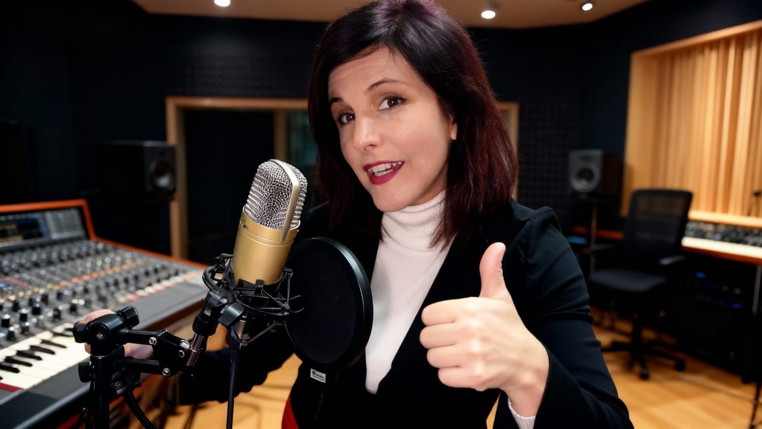 Lucia Marien Vallory en estudio de grabación