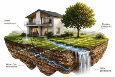 Phénomènes naturels étudiés en géobiologie : réseaux telluriques, veine d’eau et faille géologique