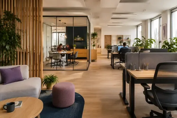 Espace professionnel aménagé pour favoriser le bien-être et la performance