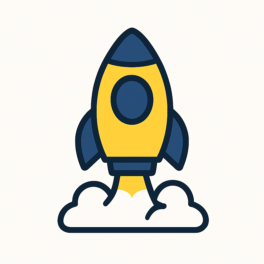 Symbolische Rakete für den einfachen Einstieg ins Online-Marketing – ideal für kleine Betriebe