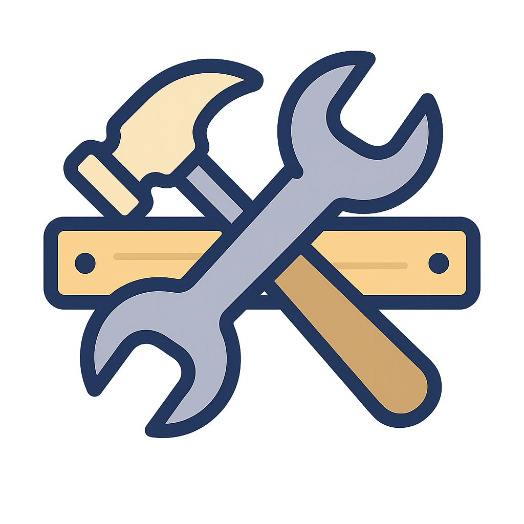 Icon mit Hammer und Schraubenschlüssel – Marketinglösungen für Handwerksbetriebe wie Maler, Schreiner, Gärtner