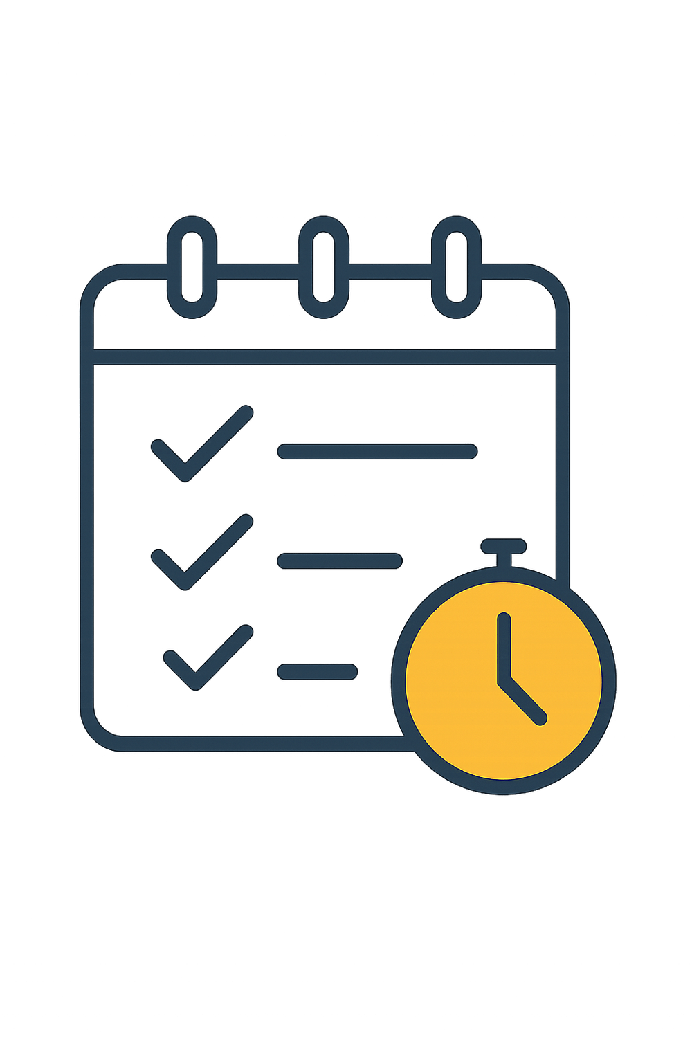 Kalender mit Checkliste und Uhr – Marketingkurse, die auch im stressigen Betriebsalltag schnell umsetzbar sind