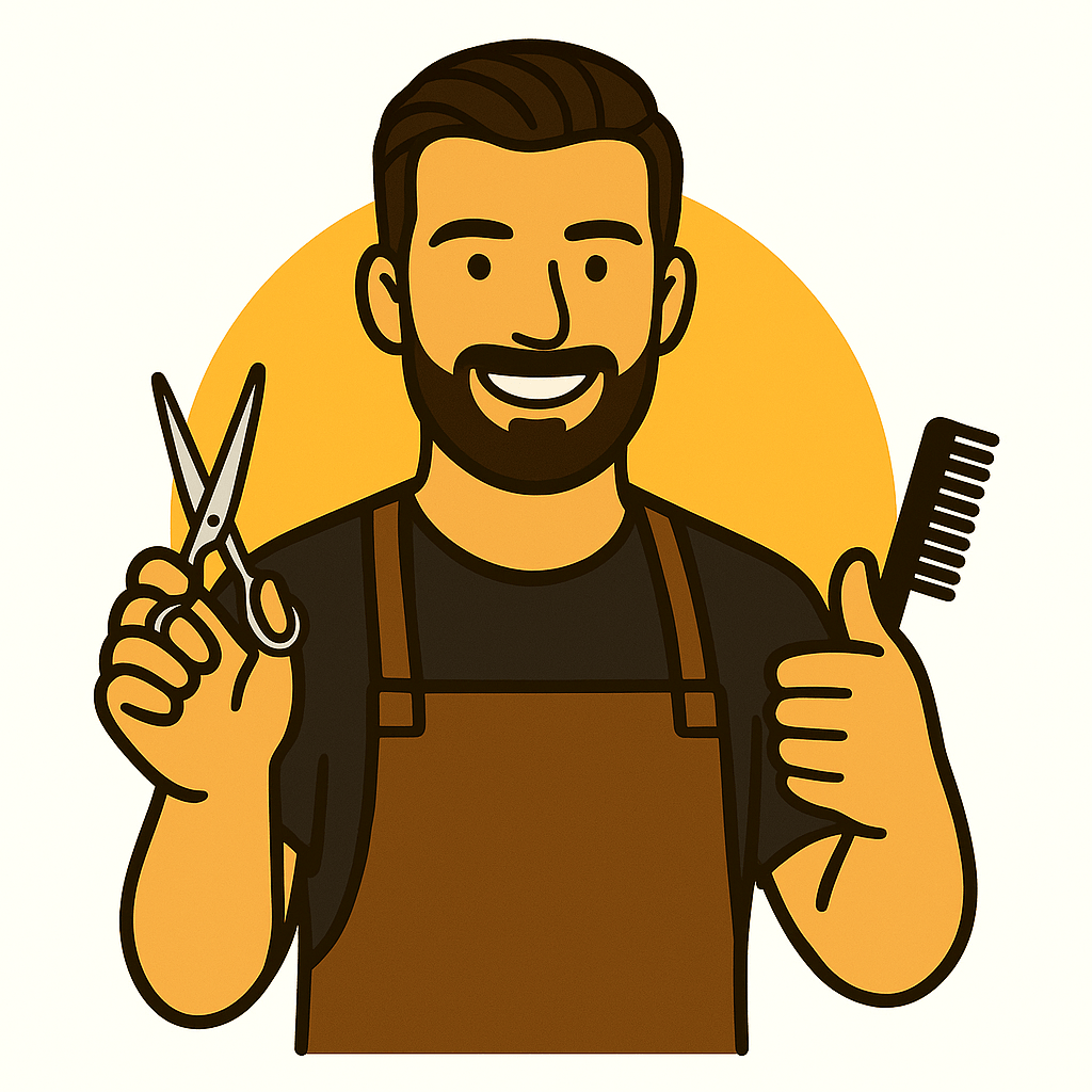 Barber aus Darmstadt mit Schere und Kamm – begeistert von Visibee-Vorlagen und schnellem Erfolg bei Google-Bewertungen
