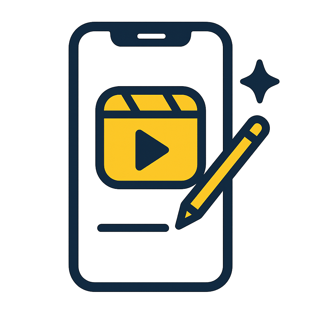 Icon mit Smartphone und Stift – mobile Ansicht, die überzeugt