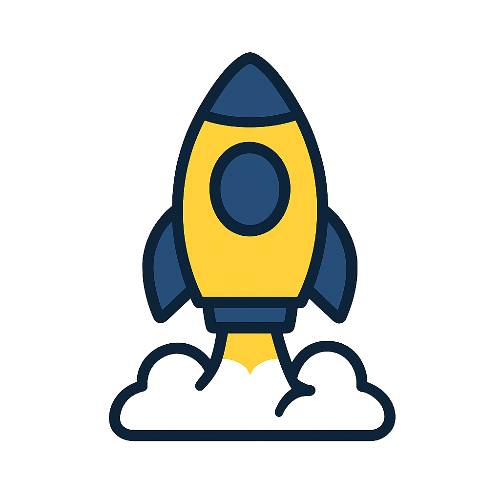 Symbolische Rakete für den einfachen Einstieg ins Online-Marketing – ideal für kleine Betriebe