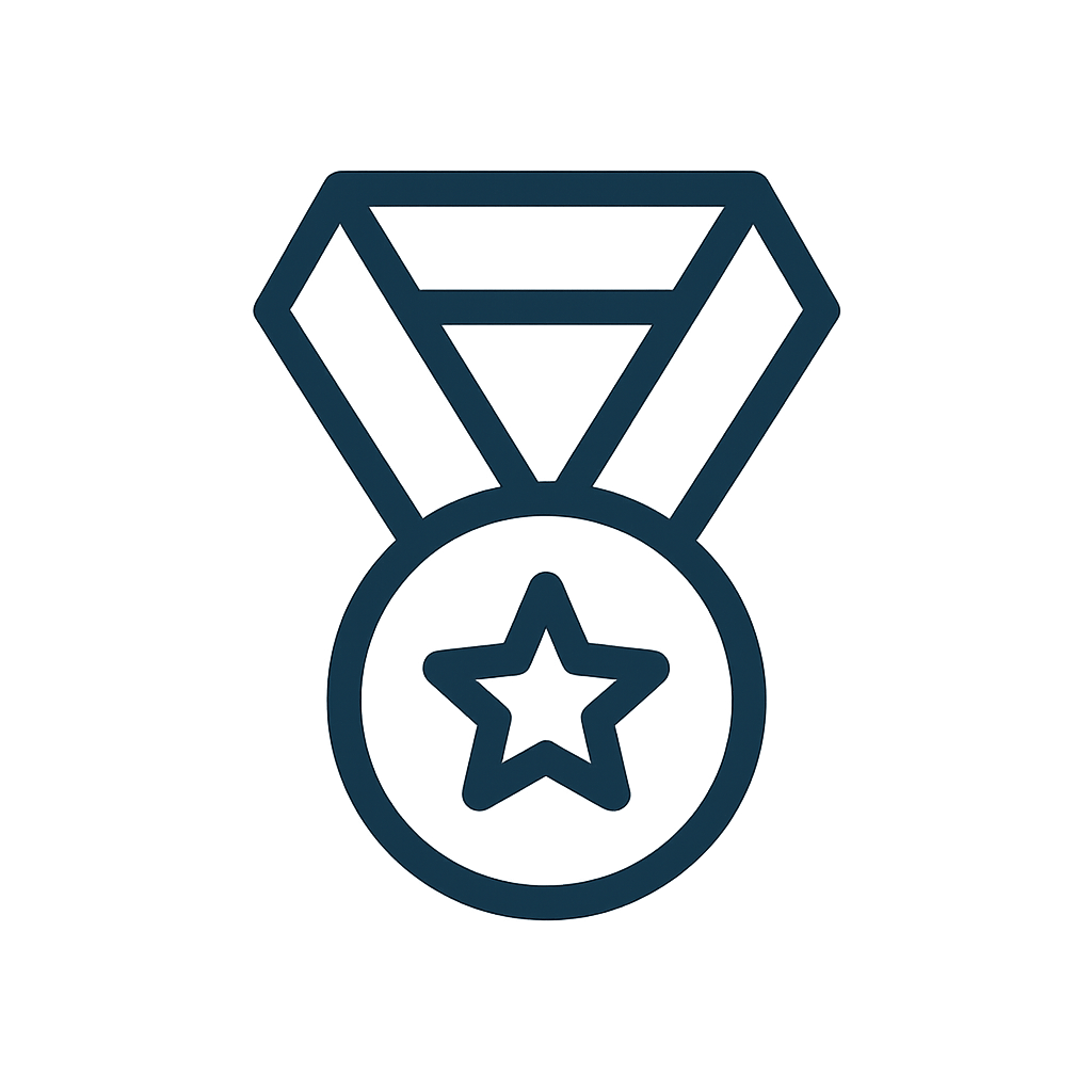 Pokal mit Stern – Visibee wurde mehrfach für digitale Exzellenz und innovative Marketinglösungen ausgezeichnet