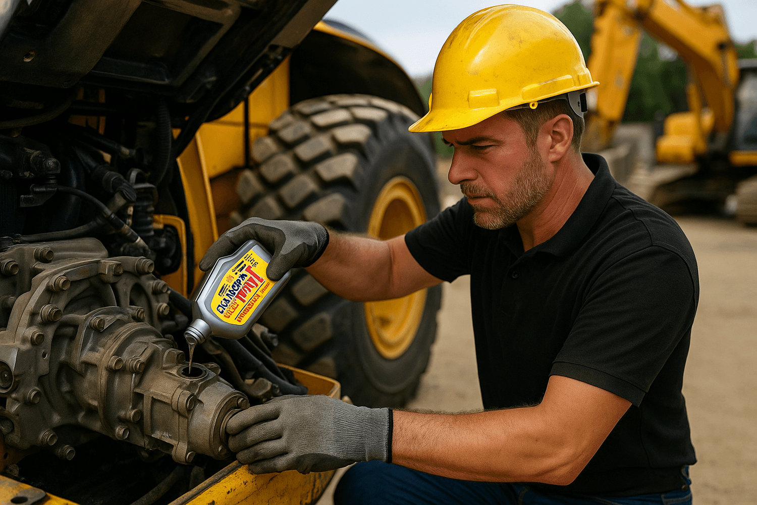 tecnico-aplicando-rislone-transmission-fix-maquinaria
