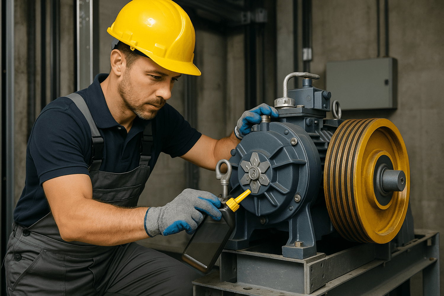 tecnico-aplica-rislone-elevator-engine-treatment
