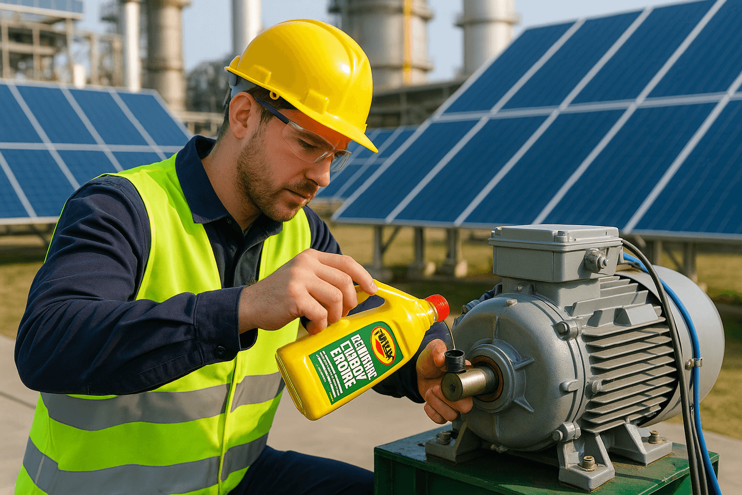tecnico-aplicando-rislone-renewable-energy-engine-planta-ecuador