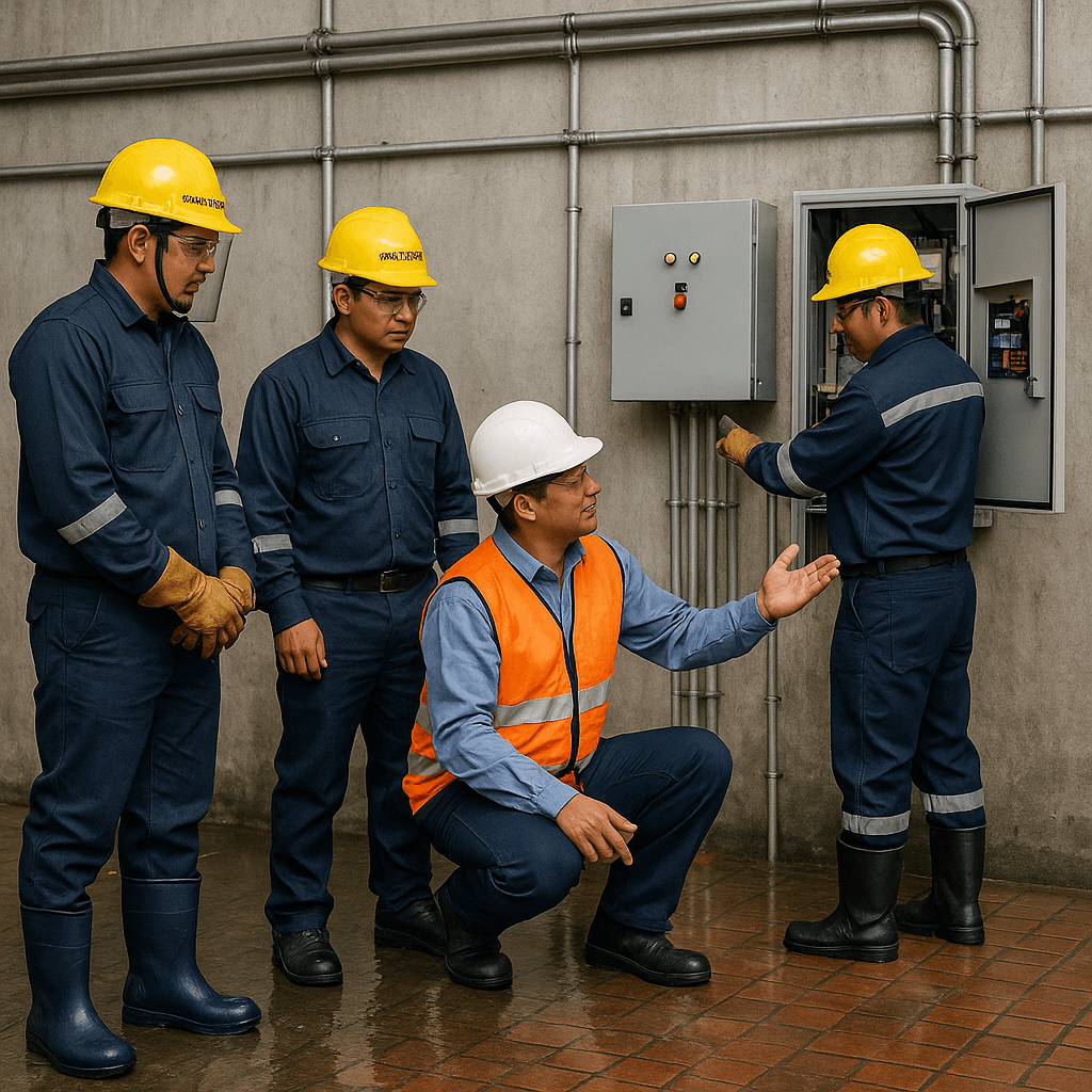 equipo-industrial-ecuador-trabajando-seguro-zona-humeda-servitecdus