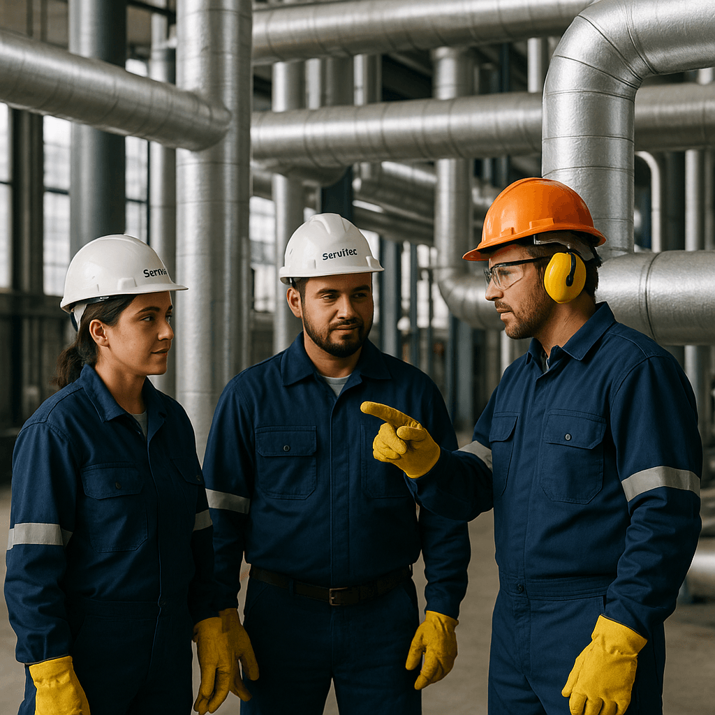 equipo-industrial-ecuador-revisando-tuberias-aisladas-servitecdus