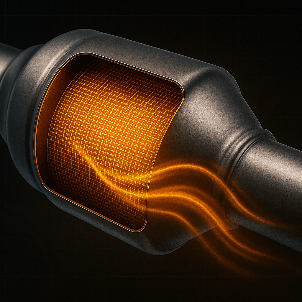 Flujo de gases limpio dentro del catalizador