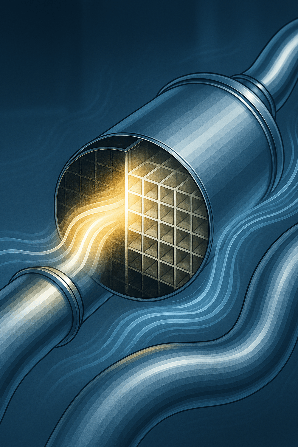 Filtro DPF destacando zonas limpias tras aditivo