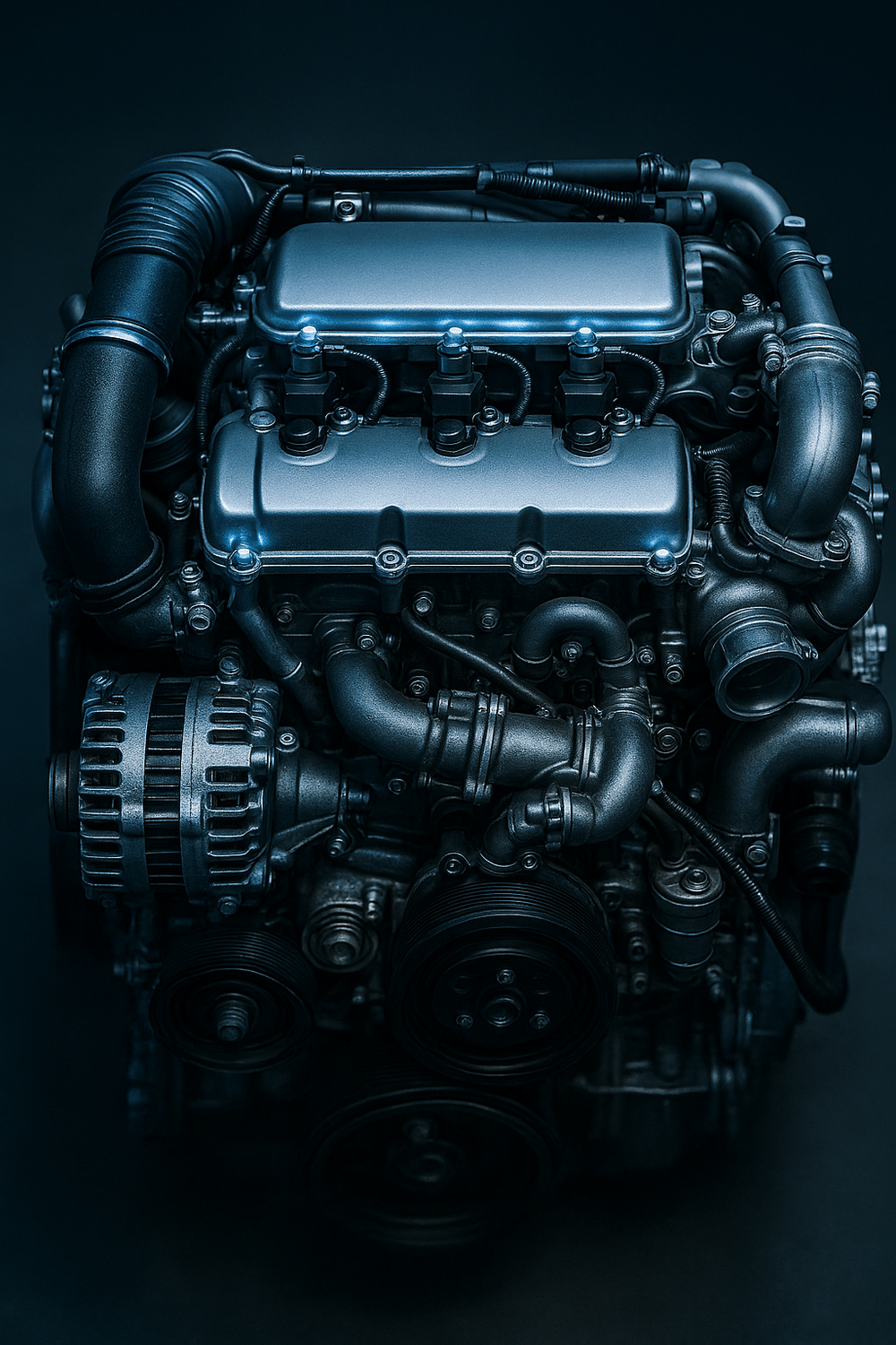 Motor diésel funcionando suave