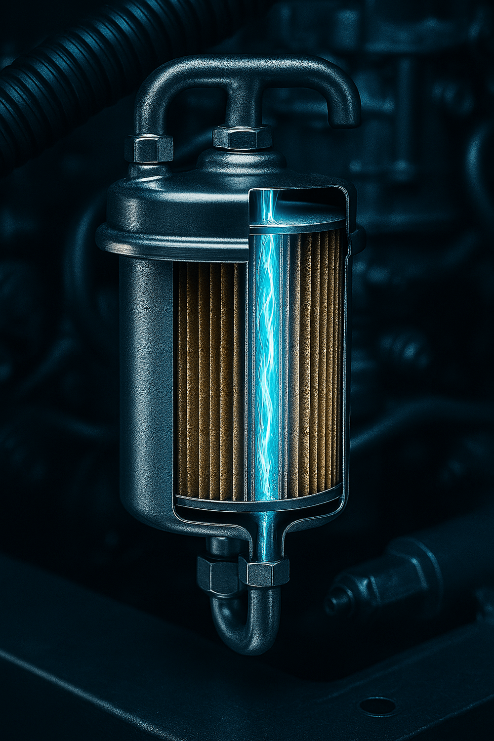 Filtro de combustible diésel limpio y activo