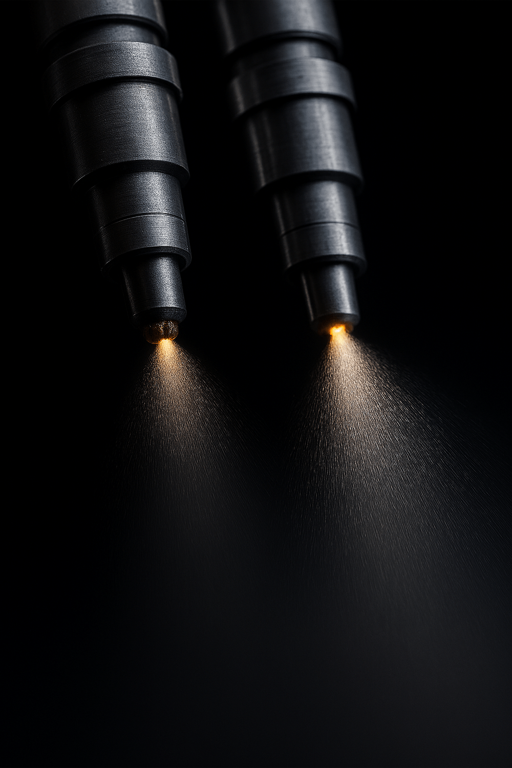 Inyectores pulverizando con precisión