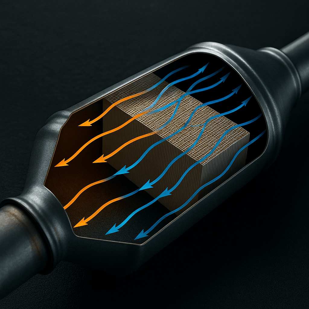 Flujo de gases libre dentro del catalizador