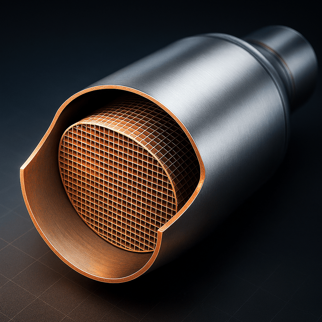 Catalizador limpio en corte transversal