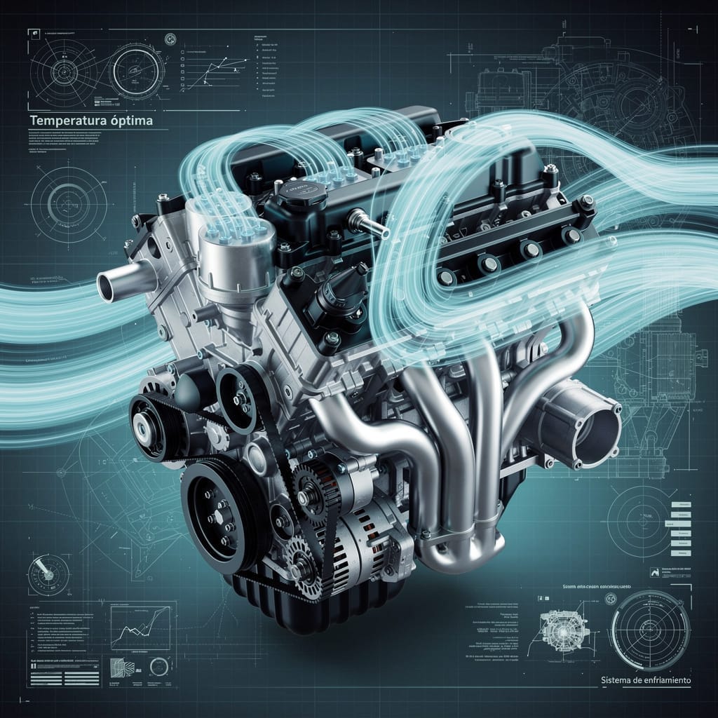 Motor con sistema de enfriamiento trabajando óptimo