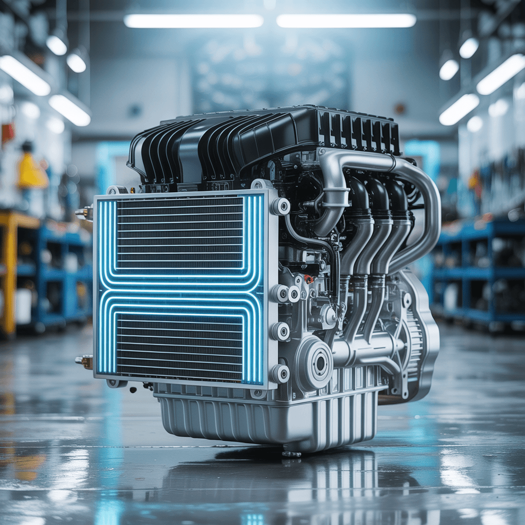 Motor trabajando frío gracias al radiador limpio