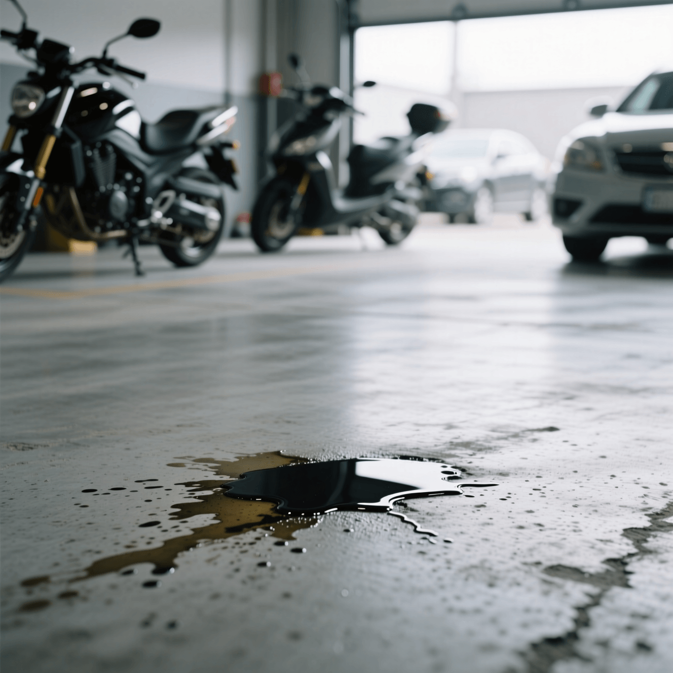 Manchas de aceite desapareciendo