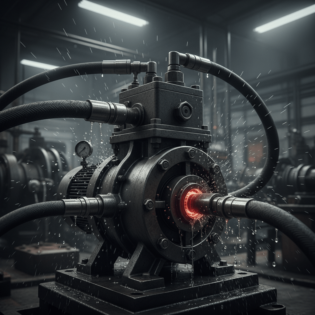 Bomba hidráulica trabajando forzada