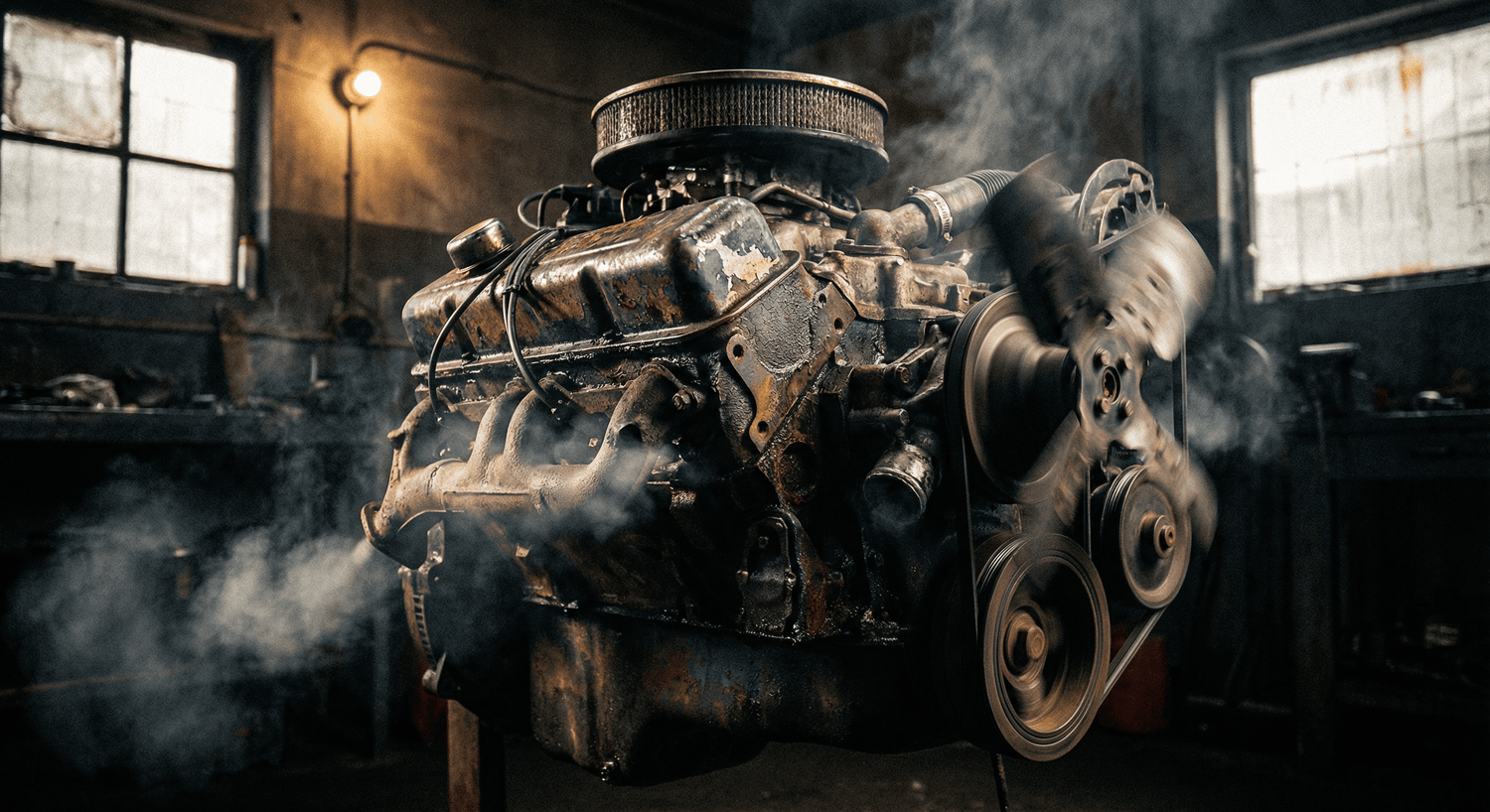 Motor con signos de desgaste