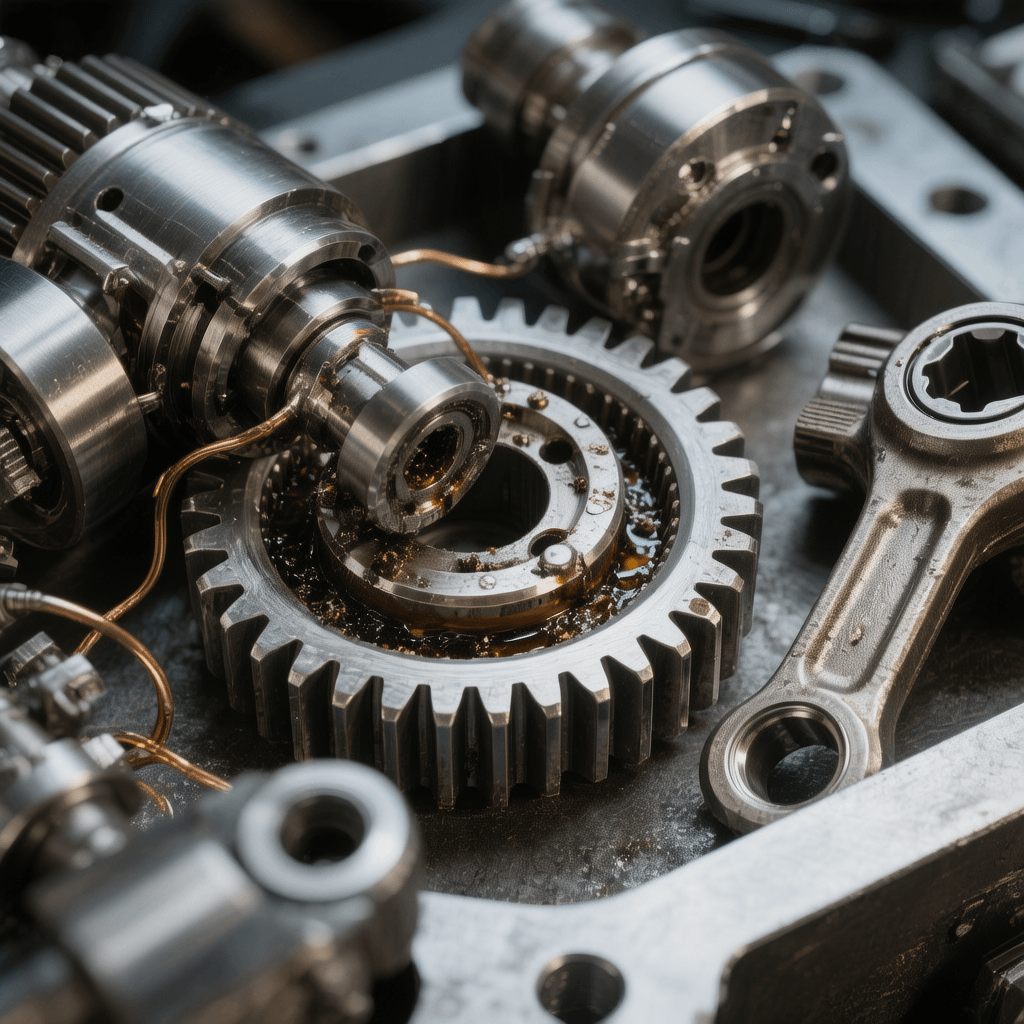 Componentes internos con residuos