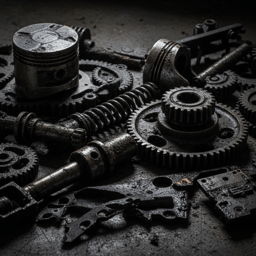 Componentes internos con residuos