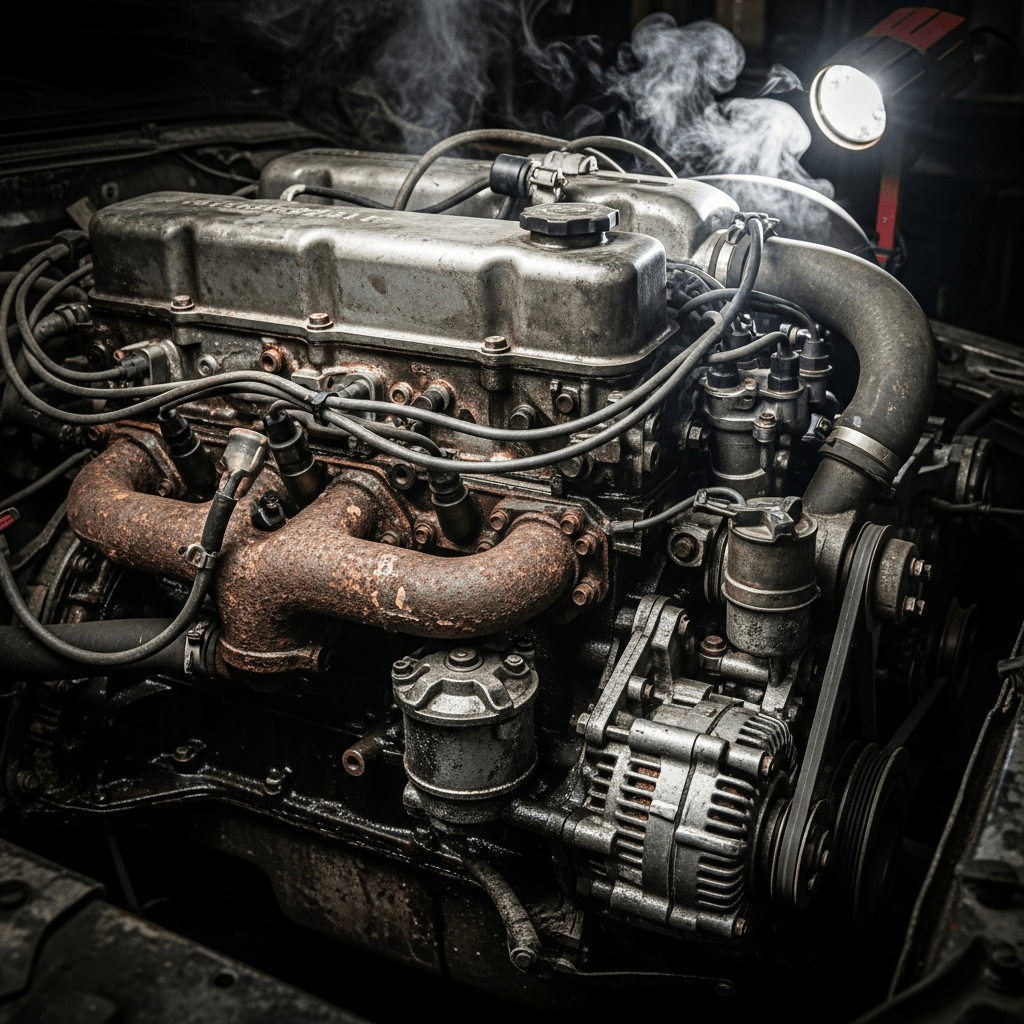 Motor con muchos kilómetros