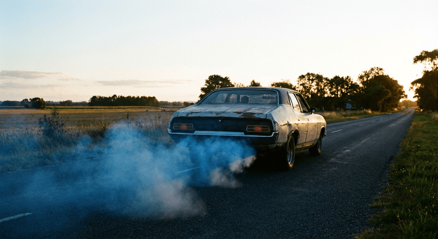 Humo azul en el escape