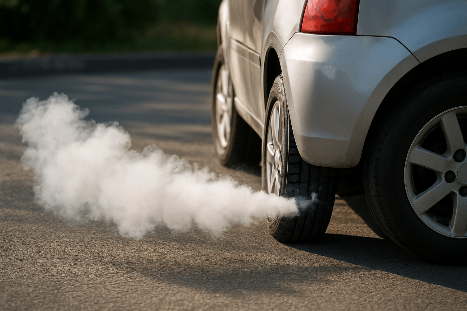 Motor con humo visible