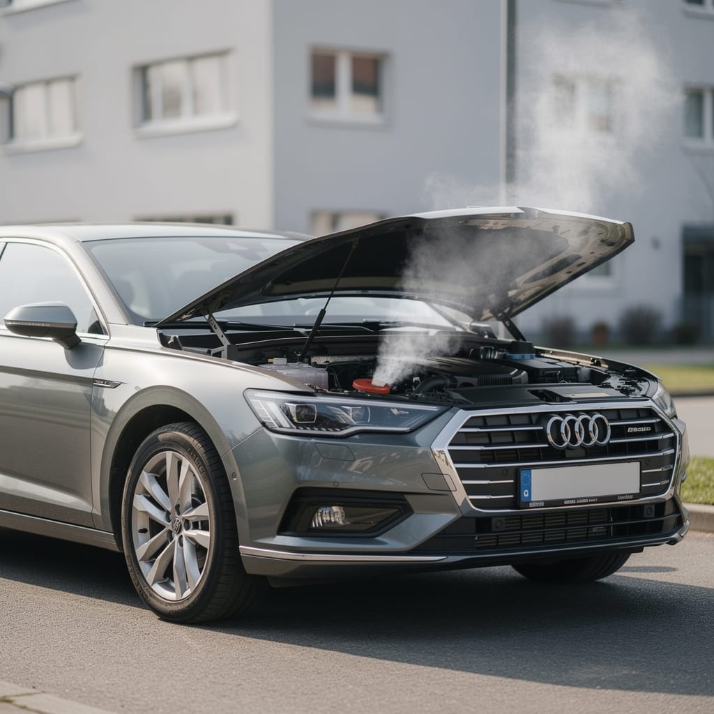 Motor con humo visible