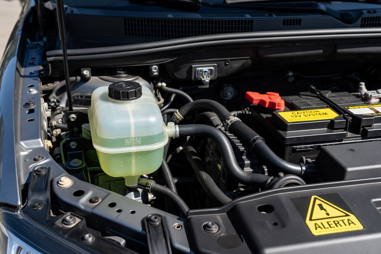 Depósito de refrigerante con nivel bajo