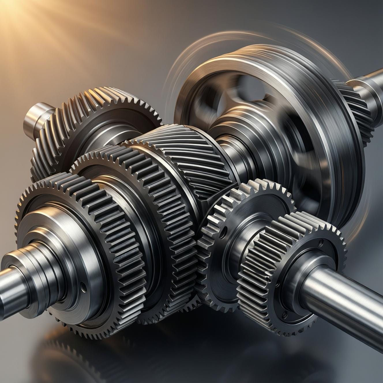 Dirección y transmisión en funcionamiento