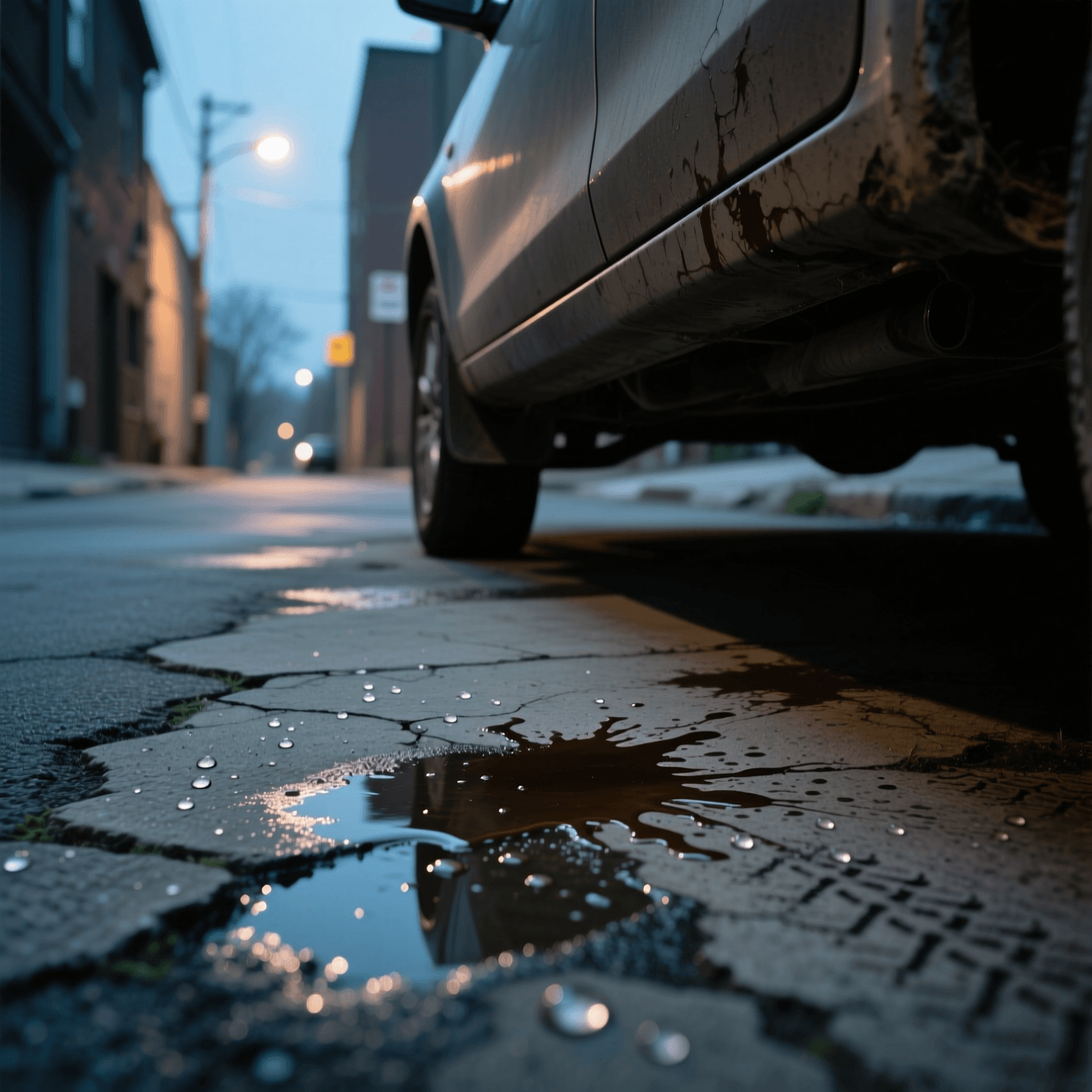 Pequeñas manchas bajo el vehículo