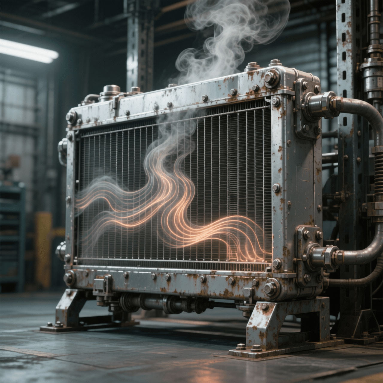 Radiador en funcionamiento bajo carga