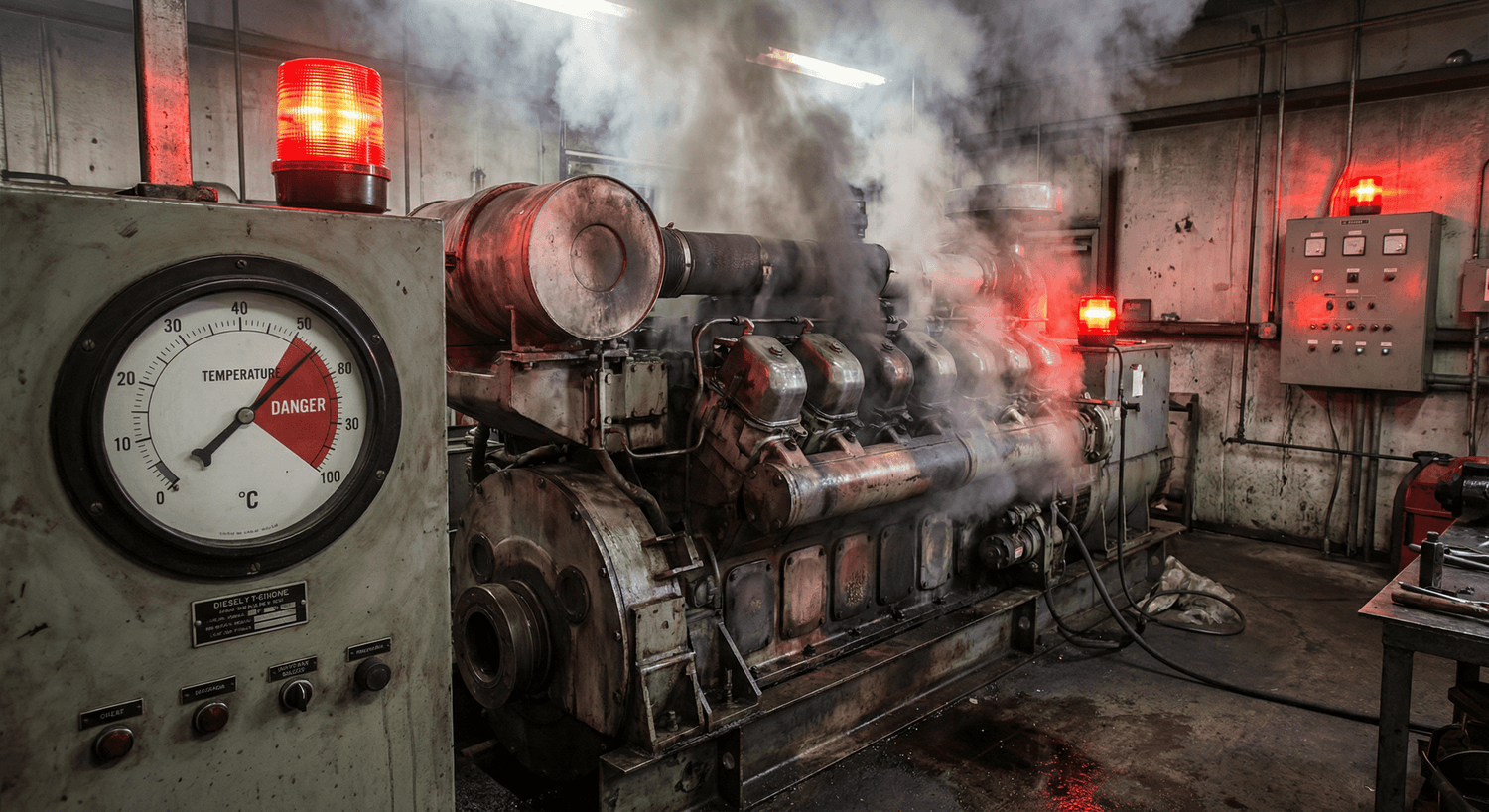 Motor con indicios de sobrecalentamiento