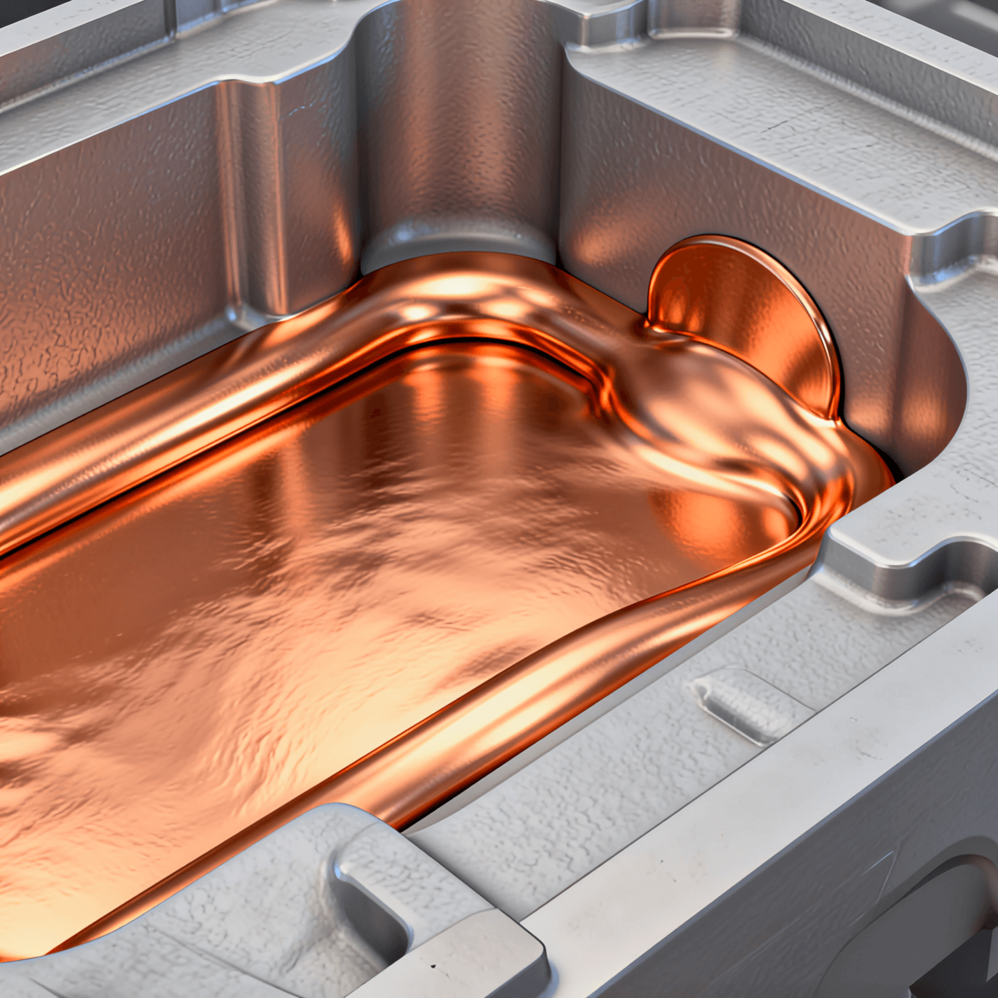 Cobre líquido formando sellado interno