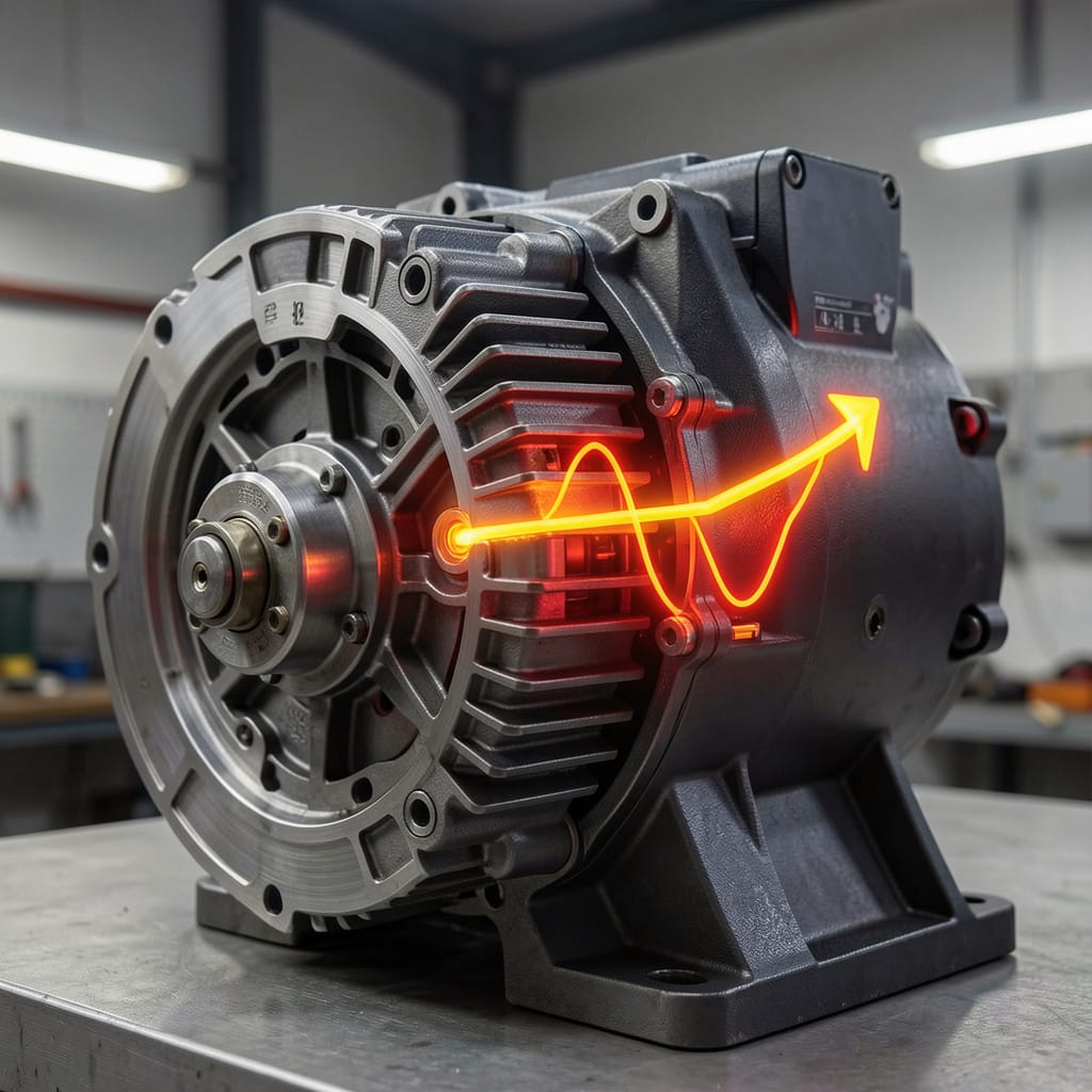 Motor con indicador de temperatura en aumento