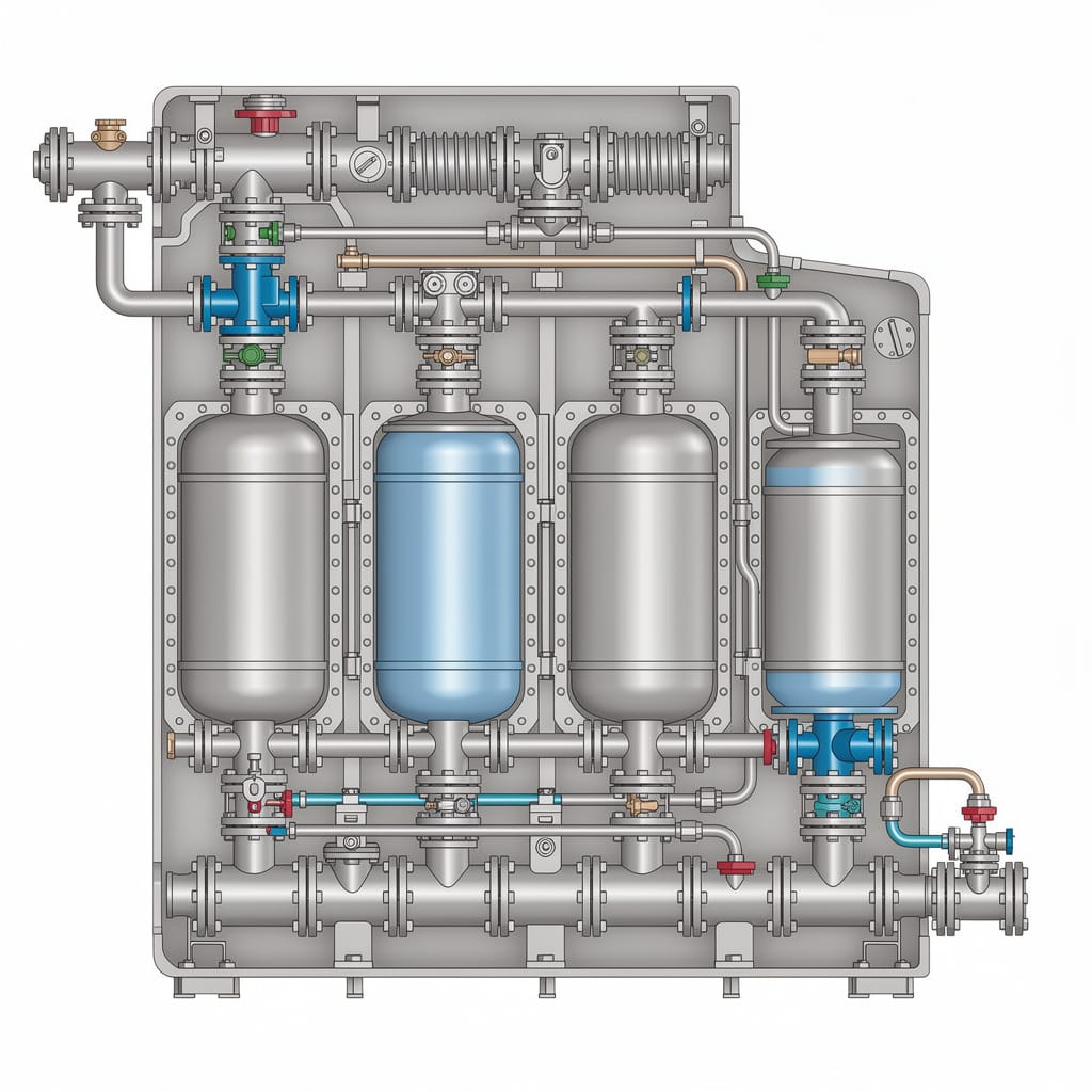 Componentes internos con depósitos