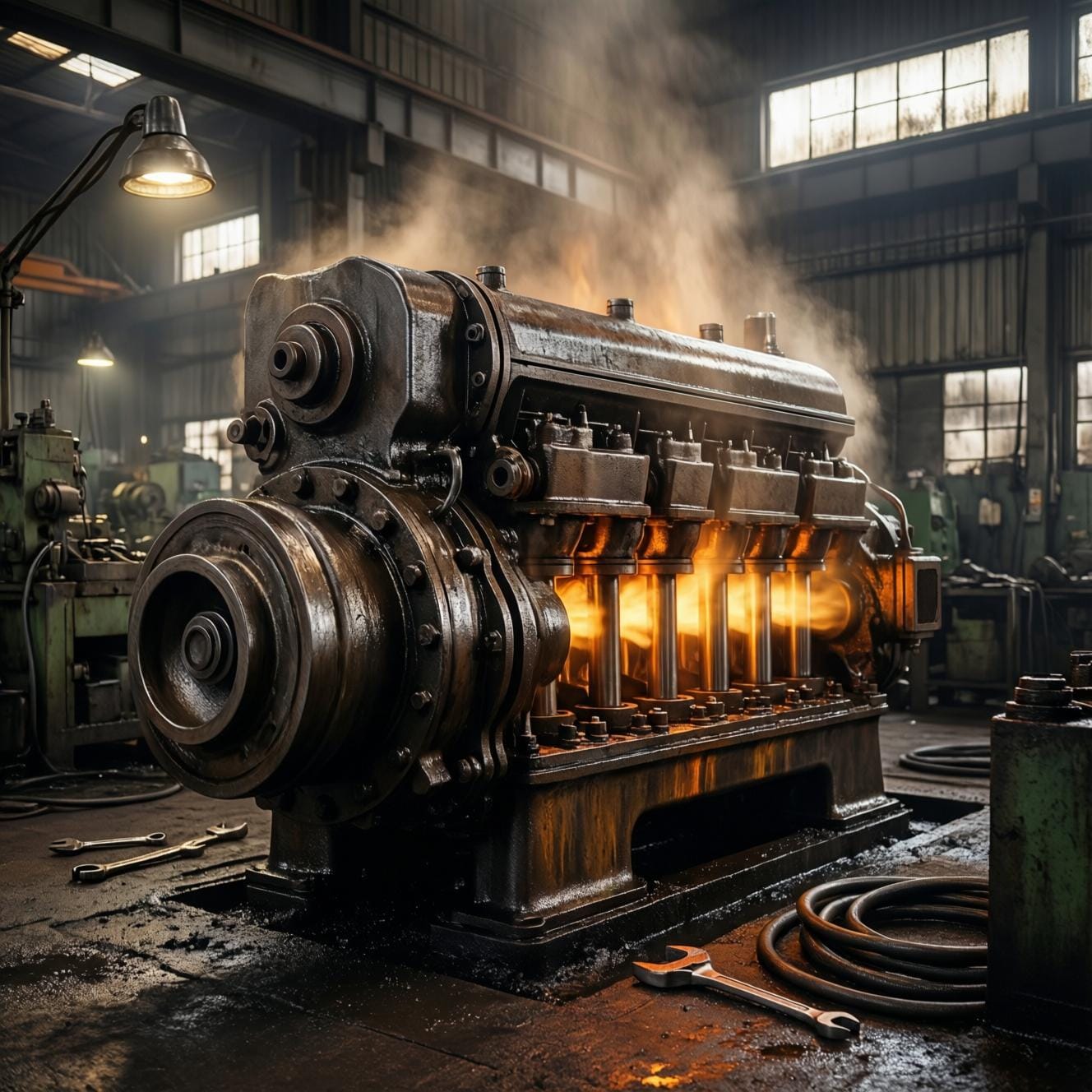 Motor en operación con calor