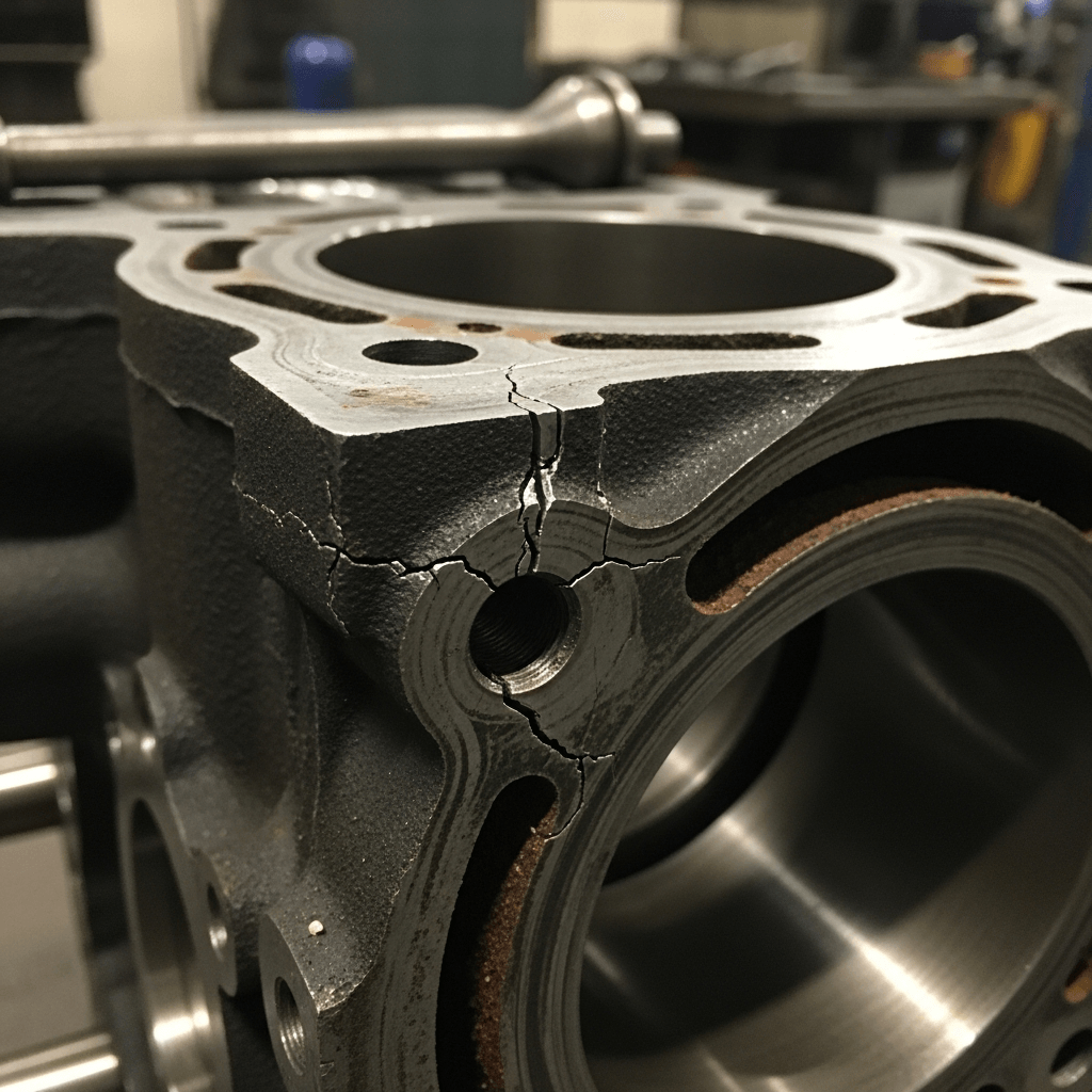 Bloque del motor con microfisuras