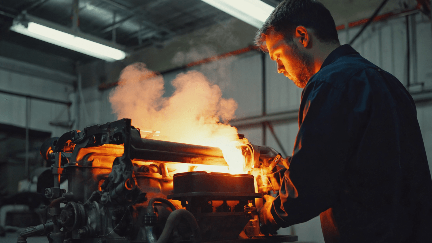 Motor sometido a calor intenso