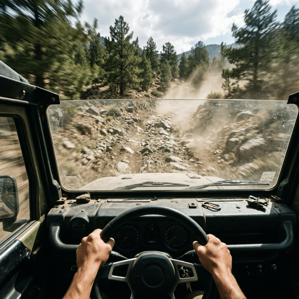 Vehículo en movimiento con vibración