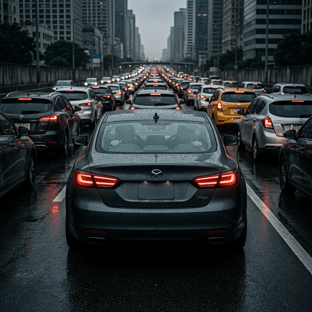 Vehículo en tráfico intenso