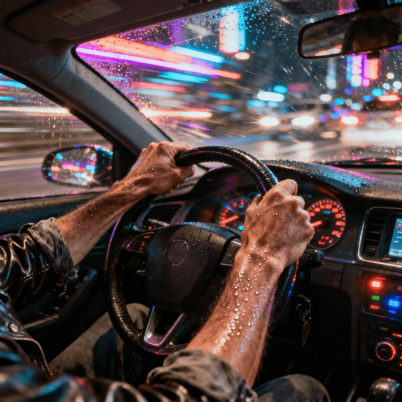 Conductor girando el volante