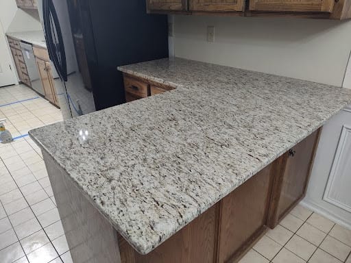 Fresh beige paint on gazebo ceiling and posts