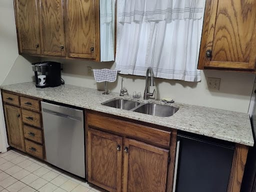 Pencil marks indicating how far the bar overhang will be trimmed